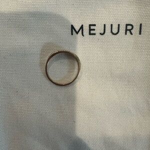 Mejuri size 7 Diamond Pave Slim Signet ring Excellent Condition!